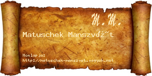 Matuschek Manszvét névjegykártya